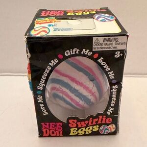 NeeDoh Swirlie Egg, Squishy RARE Pink/Blue/White QUICK SHIP